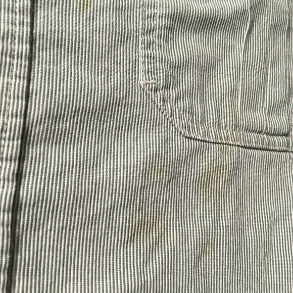 #00 John Deere Men's Long Sleeve Button Up Shirt Size Large Ivory Double Pockets - Picture 9 of 11